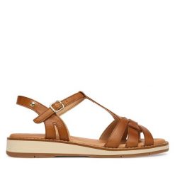 Sandały Pikolinos. Brązowe sandały Pikolinos, bez wzorów, bez obcasa, na płaskiej podeszwie, bez zapięcia. Za 559.99 zł.