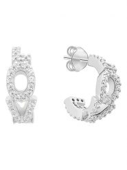 Tamaris Kolczyki-półkreole z cyrkoniami rozmiar: onesize. Szare kolczyki Tamaris, z cyrkonią, srebrne. Za 152.99 zł.