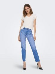 ONLY Koszulka "Free" w kolorze białym rozmiar: M. Białe bluzki Only, m, bez wzorów, bez kołnierzyka, bez ramiączek. Za 82.44 zł.