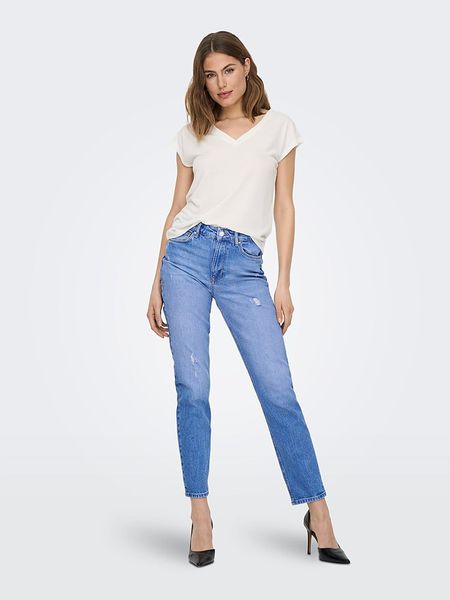 ONLY Koszulka "Free" w kolorze białym rozmiar: M. Białe bluzki Only, m, bez wzorów, bez kołnierzyka, bez ramiączek. Za 82.44 zł.