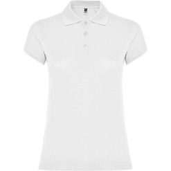 Damska Koszulka Polo W Gwiazdki. Białe koszulki polo ROLY, bez wzorów, bez ramiączek. Za 57.99 zł.