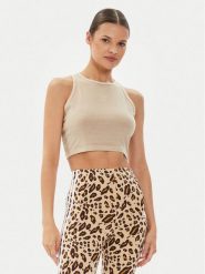 Adidas Top Essentials+ IR5996 Beżowy Slim Fit. Brązowe topy Adidas, m, bez wzorów, z bawełny, bez kołnierzyka, bez ramiączek. Za 79.99 zł.