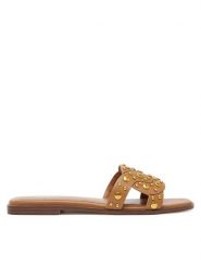 TWINSET Klapki 251TGT072 Brązowy. Brązowe klapki Twinset, bez wzorów, ze skóry, bez obcasa. Za 599.99 zł.