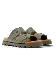 Camper Klapki "Brutus" w kolorze khaki rozmiar: 39. Brązowe klapki Camper, bez wzorów, z otwartym noskiem, bez obcasa. Za 272.96 zł.