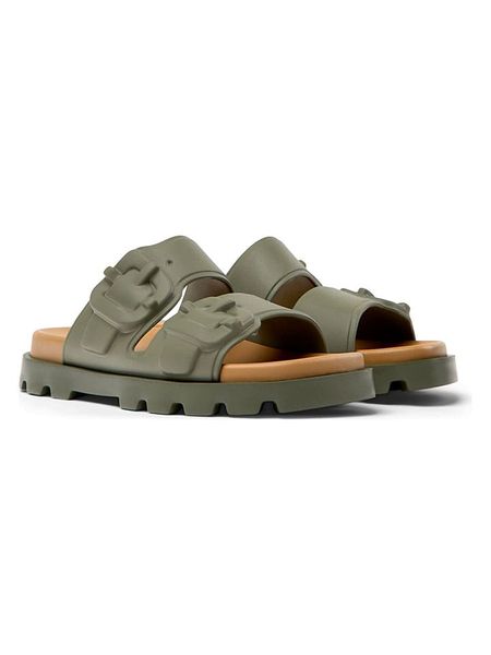 Camper Klapki "Brutus" w kolorze khaki rozmiar: 39. Brązowe klapki Camper, bez wzorów, z otwartym noskiem, bez obcasa. Za 255.06 zł.