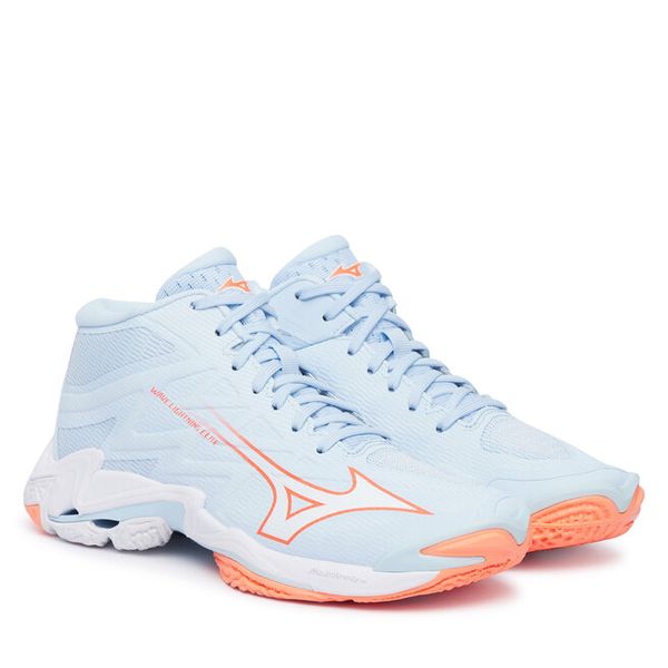 Buty halowe Mizuno. Niebieskie obuwie sportowe Mizuno, bez zapięcia, mizuno wave. Za 709.99 zł.