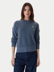 Guess Jeans Sweter W6RR20 Z3HM1 Niebieski Regular Fit. Niebieskie swetry Guess Jeans, xxl, z aplikacjami, z bawełny, bez ramiączek. Za 389.99 zł.