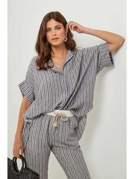 Lin Passion Bluzka w kolorze szarym rozmiar: 38/40. Szare bluzki Lin Passion, bez wzorów, klasyczne, bez kołnierzyka, bez ramiączek. Za 123.53 zł.