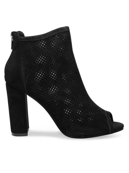 Sergio Bardi Botki W17SS715-14Z-SB Czarny. Czarne botki Sergio Bardi, bez wzorów, ze skóry, bez obcasa, na słupku, bez zapięcia. Za 239.00 zł.