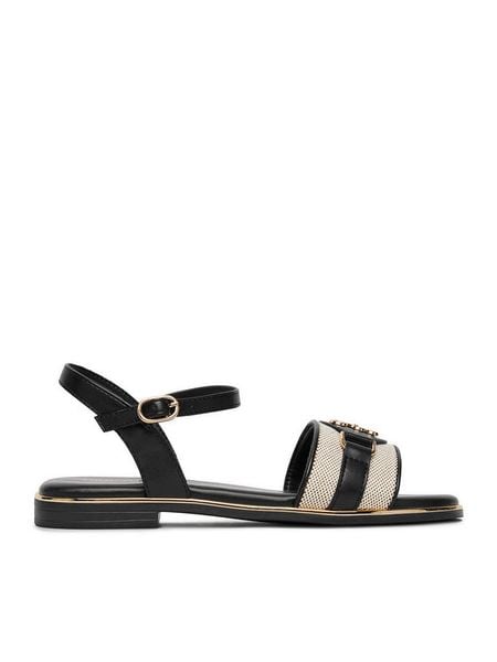 Nine West Klapki CEO-6165-33 Czarny. Czarne klapki Nine West, bez wzorów, z materiału, bez obcasa, na płaskiej podeszwie. Za 124.99 zł.