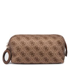 Kosmetyczka Guess. Brązowe kufry i kosmetyczki Guess, z aplikacjami, z materiału, bez dodatków. Za 264.99 zł.