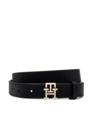 Tommy Hilfiger Pasek Damski Th Logo 2.5 AW0AW17248 Czarny. Czarne paski TOMMY HILFIGER, bez wzorów, ze skóry. Za 169.99 zł.