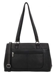 Beagles Skórzana torebka "Benidorm" w kolorze czarnym - 33 x 21 x 11 cm rozmiar: onesize. Czarne torby na ramię Beagles, bez wzorów, z materiału, na ramię, bez dodatków. Za 195.99 zł.