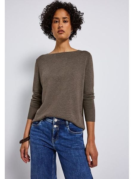 Street One Sweter w kolorze ciemnobrązowym rozmiar: 40. Brązowe swetry Street One, bez wzorów, z bawełny, bez ramiączek. Za 110.04 zł.