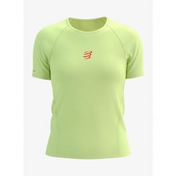 Koszulka do biegania damska Compressport Trail Racing S/S Tshirt. Zielone koszulki sportowe Compressport, bez wzorów, bez ramiączek, do biegania. Za 314.99 zł.