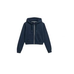 Damska bluza z kapturem zapinana na zamek Superdry Essential. Niebieskie bluzy sportowe Superdry, xs, bez wzorów, z dresówki, z kapturem. Za 379.60 zł.