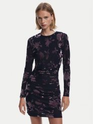 Desigual Sukienka koktajlowa Medora 25WWVK27 Czarny Slim Fit. Czarne sukienki Desigual, s, bez wzorów, z syntetyku, wizytowe, bez kołnierzyka, bez ramiączek. Za 379.99 zł.