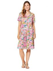 Aller Simplement Sukienka w kolorze jasnoróżowym rozmiar: 38/40. Różowe sukienki Aller Simplement, bez wzorów, z wiskozy, klasyczne, bez kołnierzyka, bez ramiączek, midi. Za 78.99 zł.