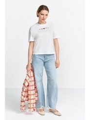 Rich & Royal Koszulka w kolorze białym rozmiar: L. Białe bluzki Rich & Royal, l, z aplikacjami, z bawełny, bez kołnierzyka, bez ramiączek. Za 95.92 zł.