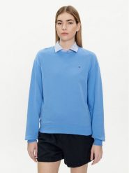 Tommy Hilfiger Bluza Flag WW0WW41246 Niebieski Regular Fit. Niebieskie bluzy TOMMY HILFIGER, l, bez wzorów, z bawełny, bez kaptura. Za 239.99 zł.