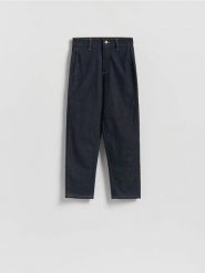 Jeansy chino slim fit - granatowy. Niebieskie jeansy Reserved, bez wzorów. Za 139.99 zł.
