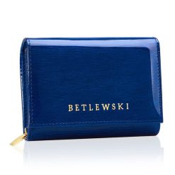 Portfel damski Betlewski ZBPD-BS-11 niebieski. Niebieskie portfele Betlewski, bez wzorów, ze skóry. Za 144.99 zł.