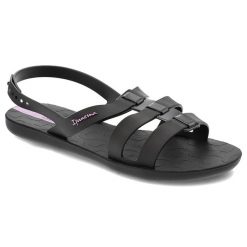 Czarne Sandały Ipanema Modne Obuwie Damskie. Czarne sandały Ipanema, bez wzorów, z materiału, eleganckie, z otwartym noskiem, bez obcasa, bez zapięcia. Za 116.99 zł.