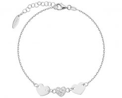 Bransoletka srebrna z cyrkoniami - serca. Szare bransoletki Apart, z cyrkonią, srebrne. Za 189.00 zł.