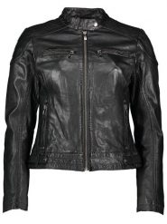 Buffalo Skórzana kurtka w kolorze czarnym rozmiar: 36. Czarne kurtki Buffalo, bez wzorów, z materiału, bez kaptura. Za 333.03 zł.