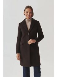 TATUUM Wełniany płaszcz "Sakowia" w kolorze ciemnobrązowym rozmiar: 46. Brązowe płaszcze Tatuum, bez wzorów, z wełny, bez kaptura. Za 415.31 zł.