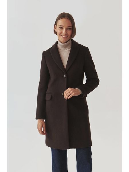 TATUUM Wełniany płaszcz "Sakowia" w kolorze ciemnobrązowym rozmiar: 46. Brązowe płaszcze Tatuum, bez wzorów, z wełny, bez kaptura. Za 415.31 zł.