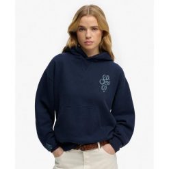 Bluza damska z kapturem Superdry Heritage Hamptons. Niebieskie bluzy Superdry, bez wzorów, z kapturem. Za 323.35 zł.