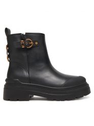 PINKO Botki Mia 21 SD0409 P001 Czarny. Czarne botki Pinko, bez wzorów, ze skóry, bez obcasa, na płaskiej podeszwie, bez zapięcia. Za 1,465.00 zł.