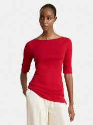 LAUREN RALPH LAUREN Bluzka 200654963197 Czerwony Slim Fit. Czerwone bluzki Lauren Ralph Lauren, xs, bez wzorów, z bawełny, bez kołnierzyka, bez ramiączek. Za 245.99 zł.