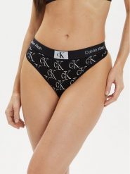 Calvin Klein Underwear Stringi 000QF7221E Czarny. Czarne stringi Calvin Klein Underwear, bez wzorów, z bawełny. Za 49.99 zł.