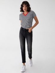 LTB Dżinsy "Freya" - Mom fit - w kolorze czarnym rozmiar: W28/L30. Czarne jeansy LTB, l, z aplikacjami, z podwyższonym stanem. Za 101.23 zł.