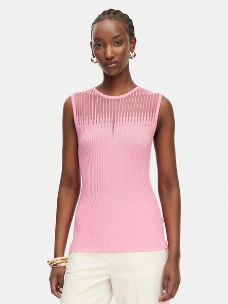 Rinascimento Top CFM0012239003 Różowy jasny Slim Fit. Czerwone topy Rinascimento, l, bez wzorów, z syntetyku, bez kołnierzyka, bez ramiączek. Za 196.99 zł.