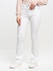 BIG STAR Dżinsy - Slim fit - w kolorze białym rozmiar: W29/L30. Białe jeansy Big Star, l, z aplikacjami, z podwyższonym stanem. Za 118.28 zł.