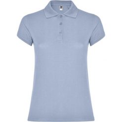 Damska Koszulka Polo W Gwiazdki. Niebieskie koszulki polo ROLY, s, bez wzorów, bez kołnierzyka, bez ramiączek. Za 67.99 zł.