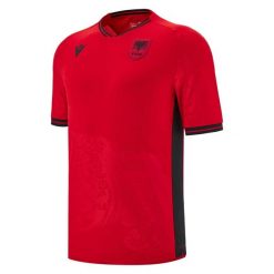 Koszulka domowa Albania 2025/26. Brązowe bluzki Macron, bez wzorów, sportowe, bez kołnierzyka, bez ramiączek. Za 385.00 zł.