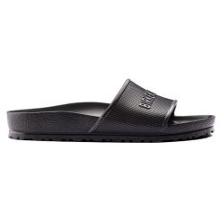Klapki Birkenstock Barbados Eva Dorosłych. Czarne klapki Birkenstock, bez wzorów, z materiału, bez obcasa. Za 169.00 zł.