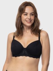 Dorina Biustonosz z fiszbiną Hera D001683CO009 Czarny. Czarne biustonosze Dorina, bez wzorów, z bawełny. Za 49.99 zł.