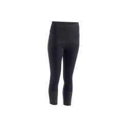Legginsy 7/8 slim Gym & Pilates 900 damskie. Czarne legginsy DOMYOS, l, bez wzorów, z bawełny, z podwyższonym stanem. W wyprzedaży za 49.99 zł.
