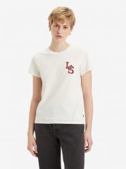 Levi's Koszulka w kolorze kremowym rozmiar: L. Brązowe bluzki Levi's®, l, bez wzorów, z bawełny, bez kołnierzyka, bez ramiączek. Za 92.86 zł.