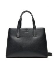 Calvin Klein Torebka Ck Plaque Small Tote K60K612781 Czarny. Czarne torebki klasyczne Calvin Klein, bez wzorów, ze skóry, bez dodatków. Za 349.99 zł.