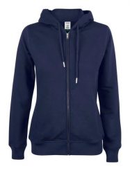 Clique Premium OC Hoody Full Zip Women - Bluza z kapturem z bawełny organicznej. Niebieskie bluzy sportowe CLIQUE, xl, bez wzorów, z bawełny, z kapturem. Za 293.99 zł.