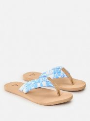 Rip Curl Japonki "Freedom Plush Bloom" w kolorze beżowo-błękitno-białym rozmiar: 36. Białe klapki Rip Curl, bez wzorów, z otwartym noskiem, bez obcasa. Za 65.85 zł.