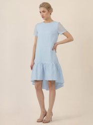 APART Sukienka w kolorze błękitnym rozmiar: 44. Niebieskie sukienki Apart, bez wzorów, bez kołnierzyka, bez ramiączek, midi. Za 429.95 zł.