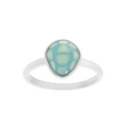 Pierścionek Żółw z turkusową emalią, posrebrzany. Niebieskie pierścionki Lilou, z kryształem, posrebrzane. Za 169.00 zł.