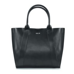 Shopperka skórzana FL30 Serena czarna. Czarne shopper Solier, bez wzorów, ze skóry, bez dodatków. Za 299.00 zł.